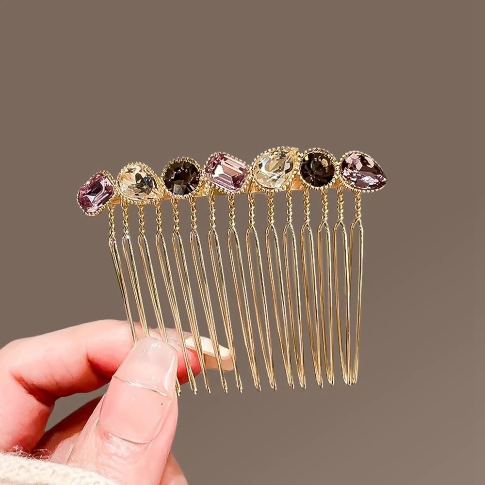 Comb Fine Tooth - Pettine Vintage Multicolore con Gemme, Pettine