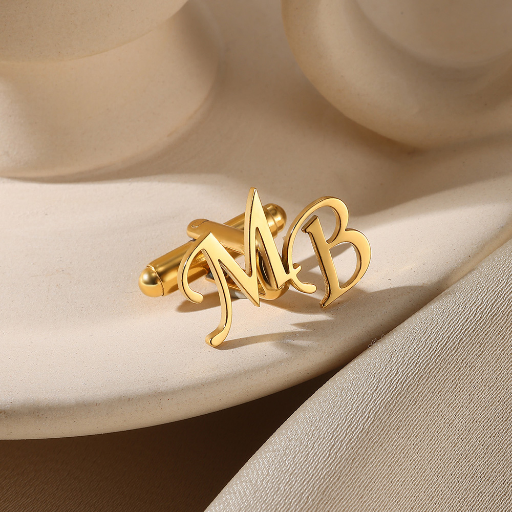 Men'S Groom - Gemelli con lettera iniziale personalizzata per